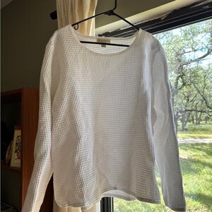 Vintage White Waffle Knit Women's Top